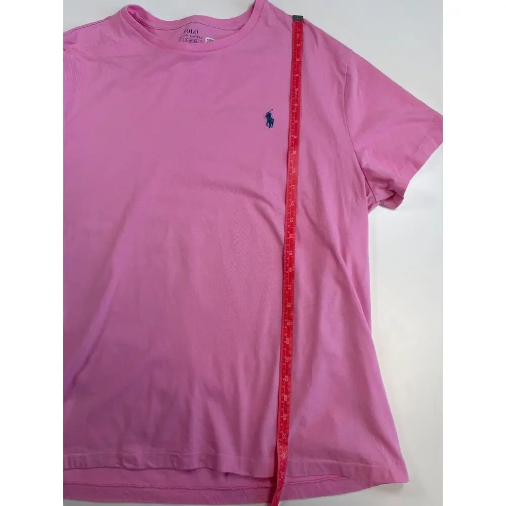 Polo Ralph Lauren Classic Fit Pink T-Shirt Men's Large Pony Logo Cotton